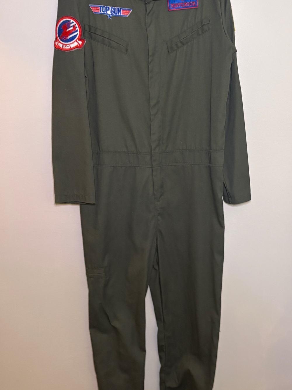 HALLOWEEN Adult Top Gun Flight Suit Costume w/ Mavrick & Goose Patches Large - Picture 13 of 13